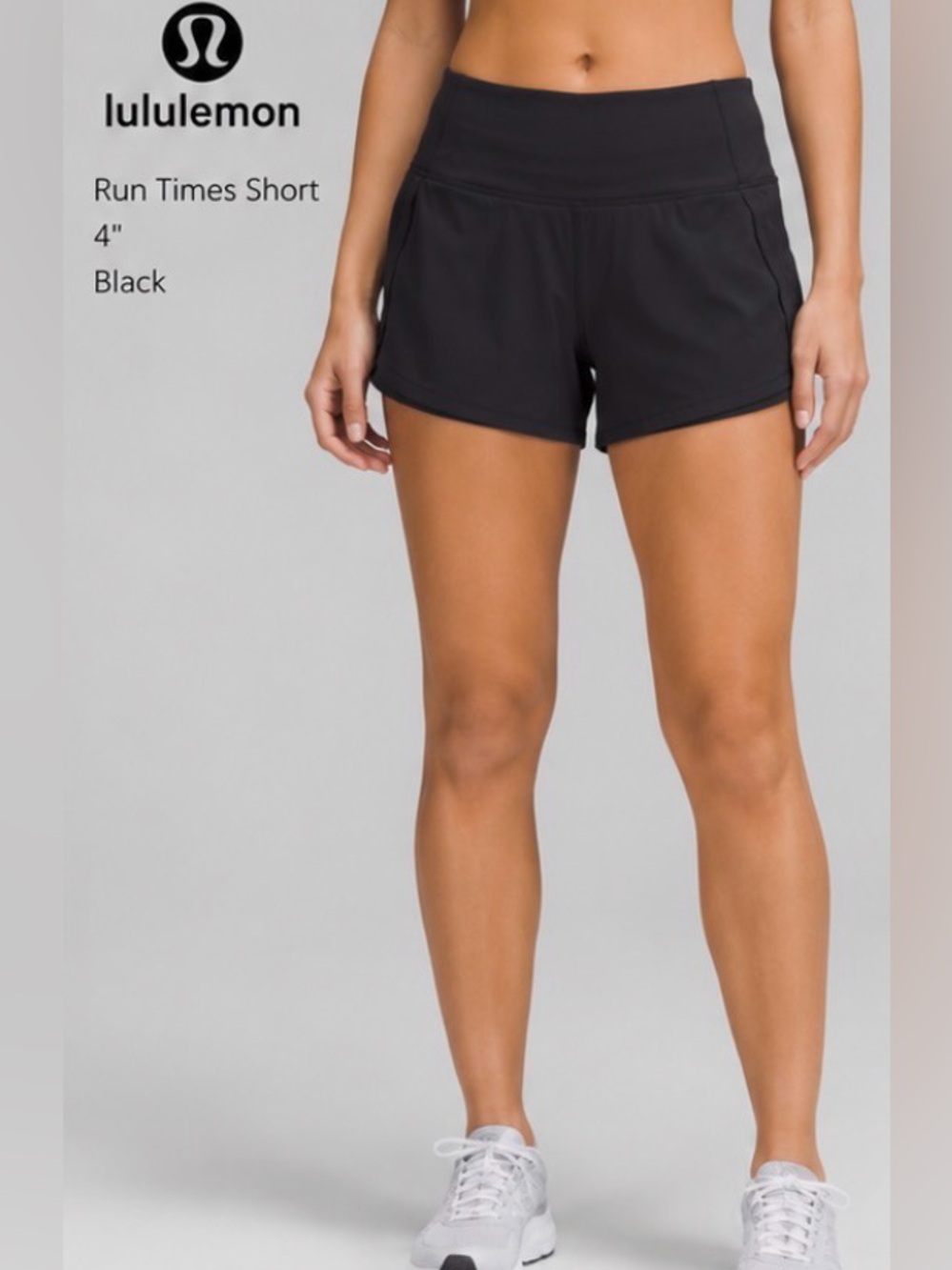 Lululemon Run Times 4” Running Shorts Black Size 4 Lined